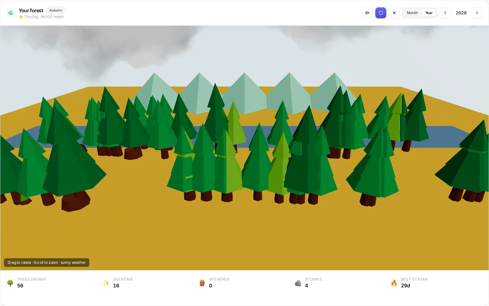 Tally on the web: in 3d